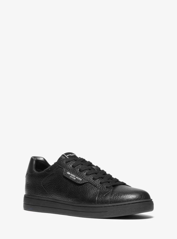 Panske Tenisky Michael Kors Keating Pebbled Leather Čierne - Topanky Michael Kors Levně | COHXL-5239